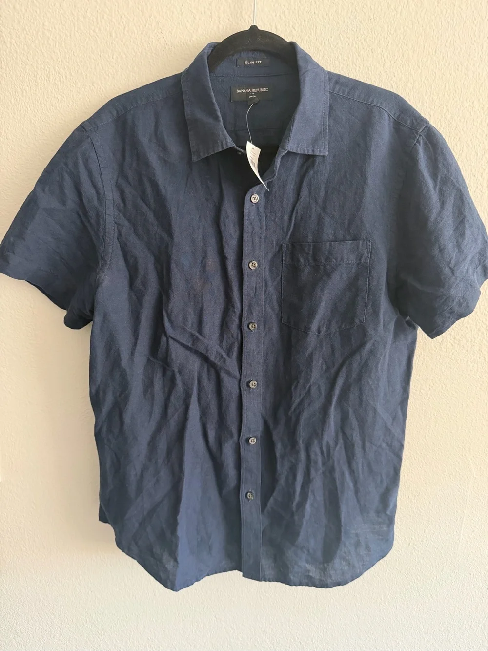 Banana Republic Men's Slim Fit 100% Linen Short-Sleeve Button-Down Shirt - NWT L